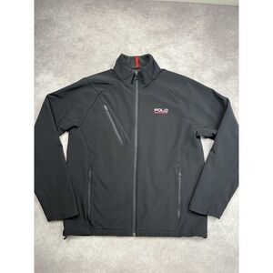 Polo Sport Ralph Lauren Y2K Jacket‎ Men Large Black Softshell Fleece Lined Zip